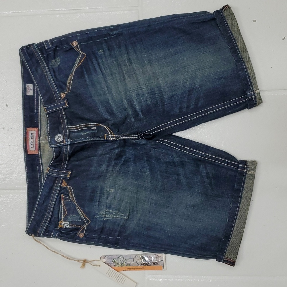 MEK DNM shorts women's size 31 x 12L distressed New Oaxaca Bermuda  mid rise